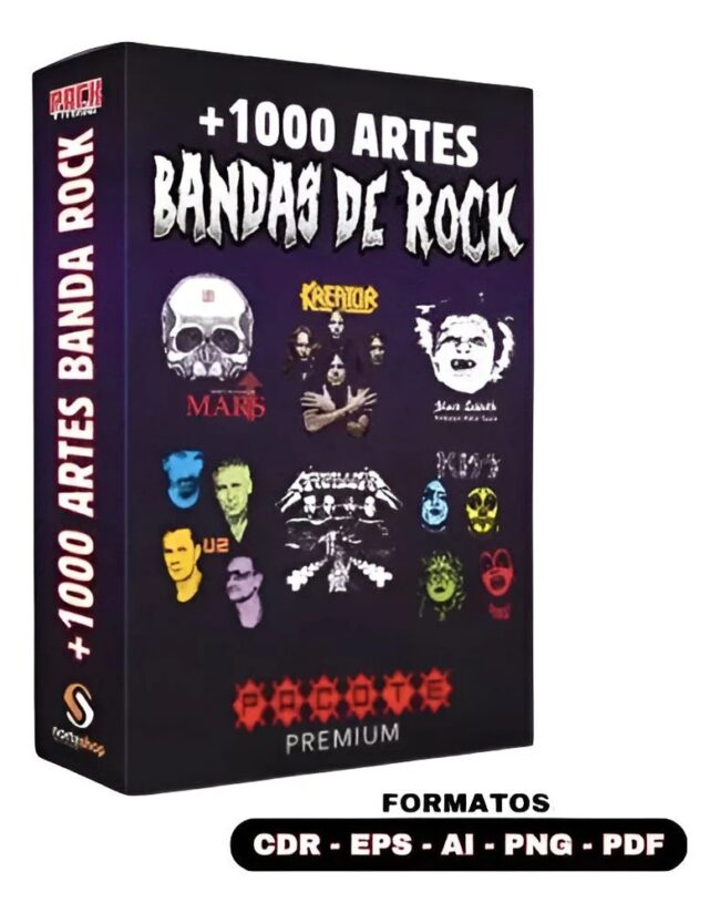 Pack + 1000 Artes Bandas De Rock Estampas Sublimação