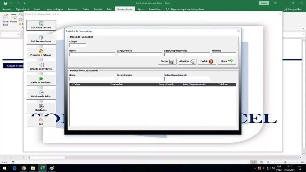 Planilha Controle De Estoque E Almoxarifado