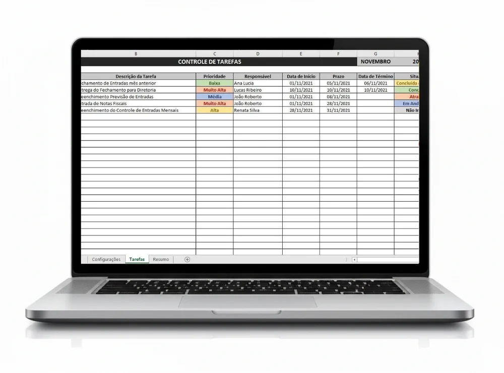 Planilha Controle De Tarefas + Cronograma De Atividades
