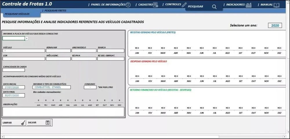 Planilha De Gestão Para Transportadoras