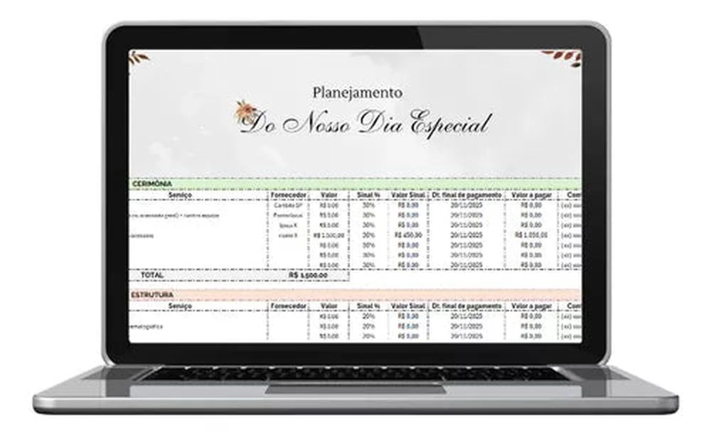 Planilha de Planejamento Financeiro Para Casamento