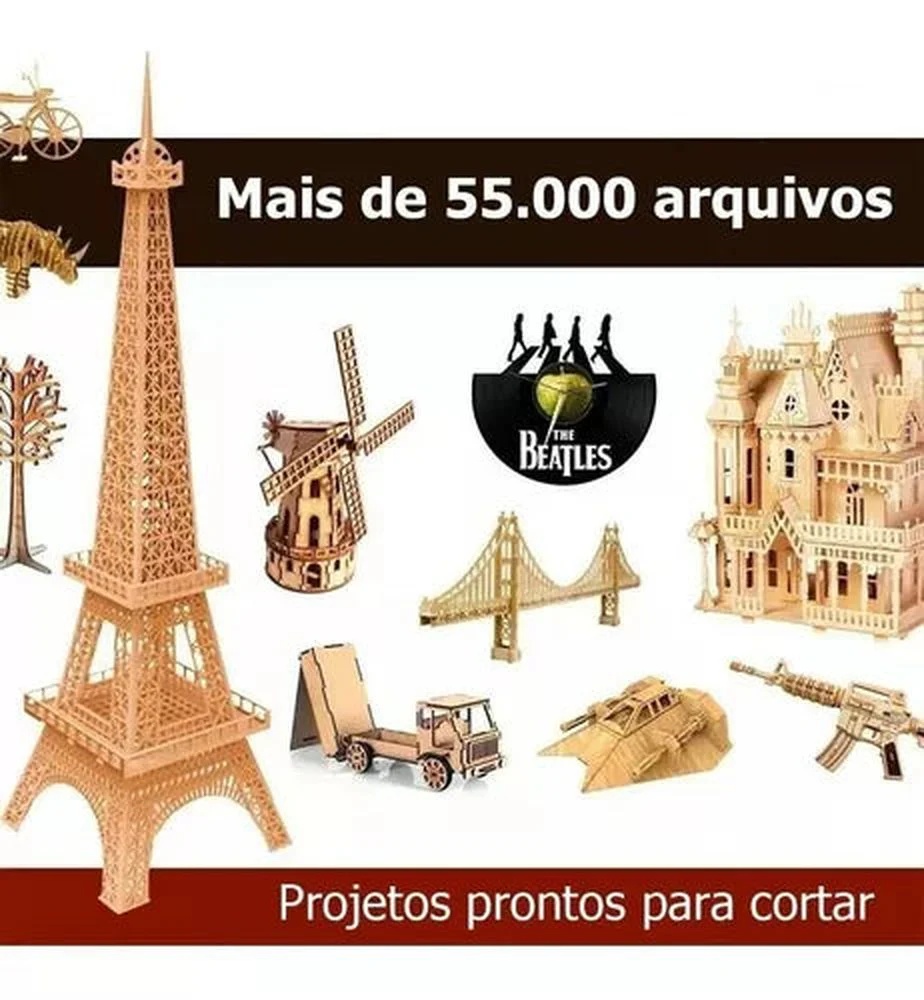 55.000 Arquivos Kit Dxf Cdr Eps Corte A Laser Cnc