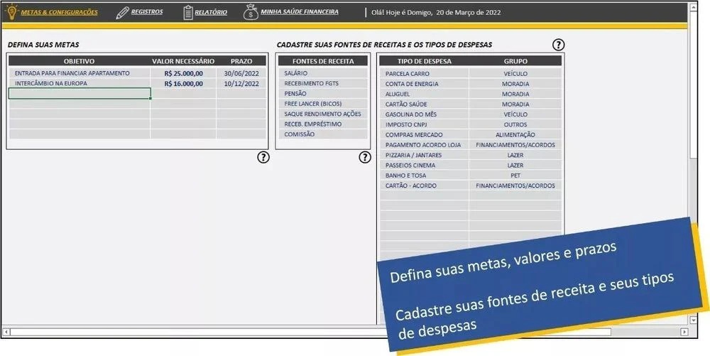 Planilha Controle Financeiro Doméstico