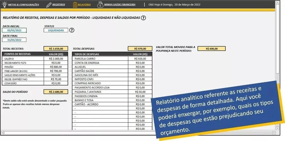 Planilha Controle Financeiro Doméstico