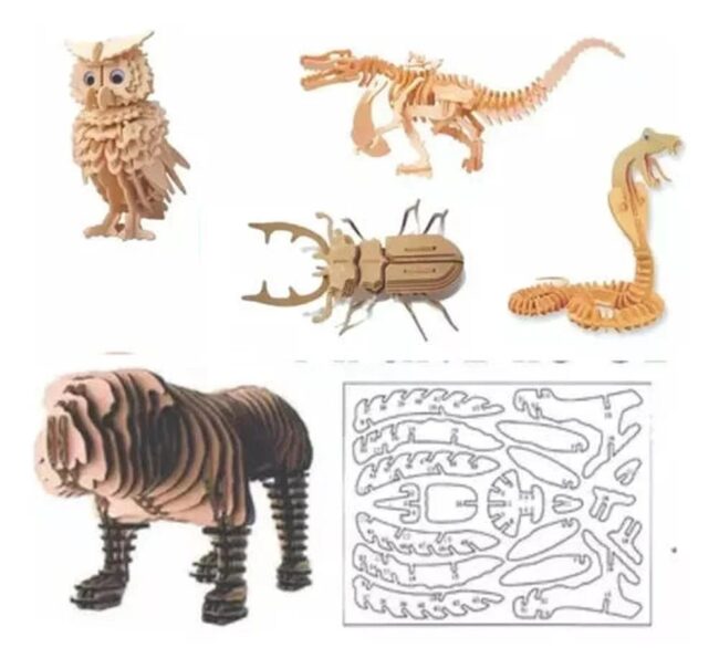 Pack Arquivos Vetores Animais 3d Corte Cnc Laser Router Pets