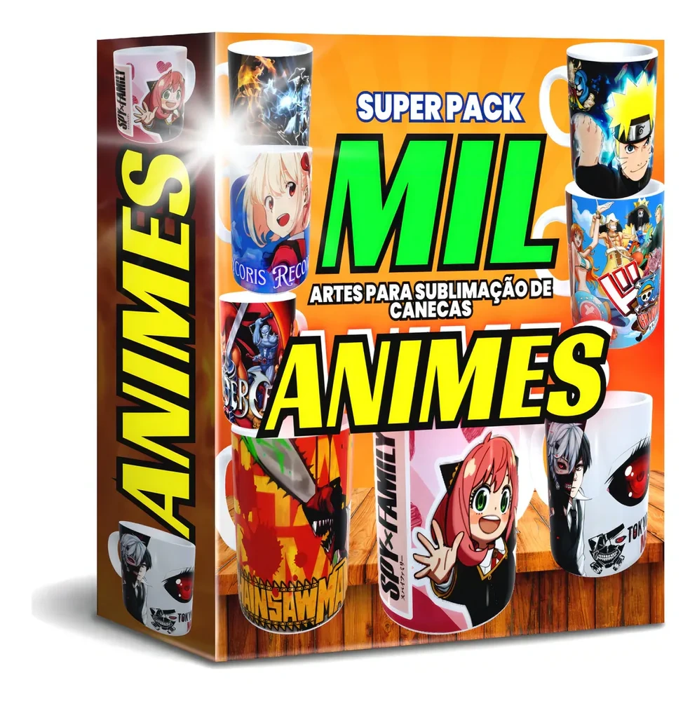 Pack De Artes Para Canecas Animes + 1.000 Arquivos + Bônus