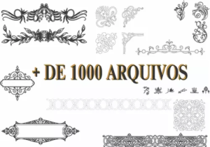 Pacote +1000 Vetores Molduras Formas Diversas Arabescos Cnc
