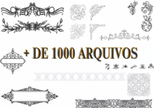 Pacote +1000 Vetores Molduras Formas Diversas Arabescos Cnc