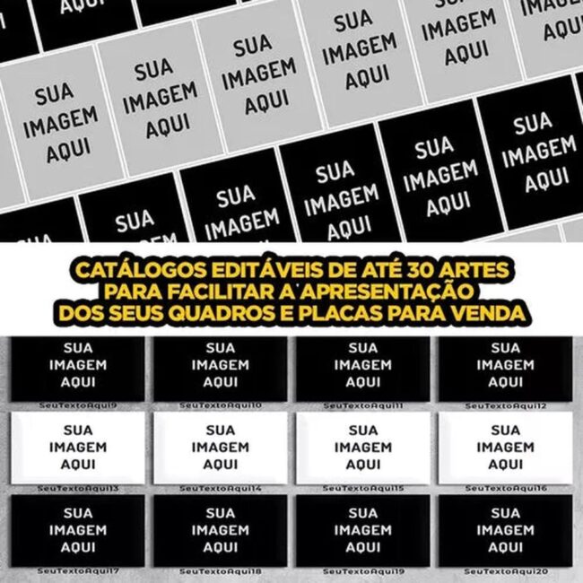 Pack De Mockups De Quadros E Placas Decorativas + Catálogos