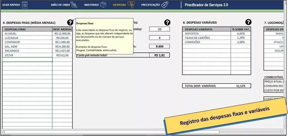 Planilha Orçamento De Serviços (obras, Manutenções Etc)
