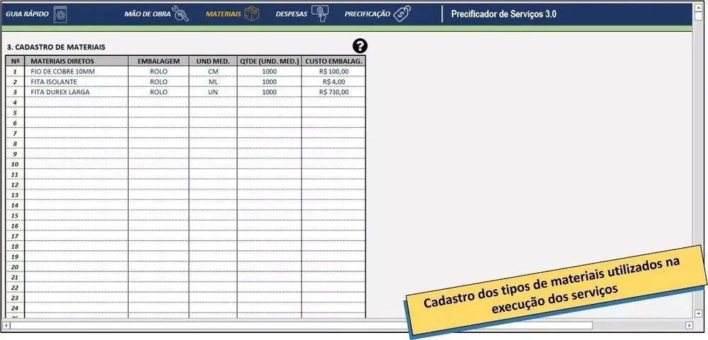 Planilha Orçamento De Serviços (obras, Manutenções Etc)