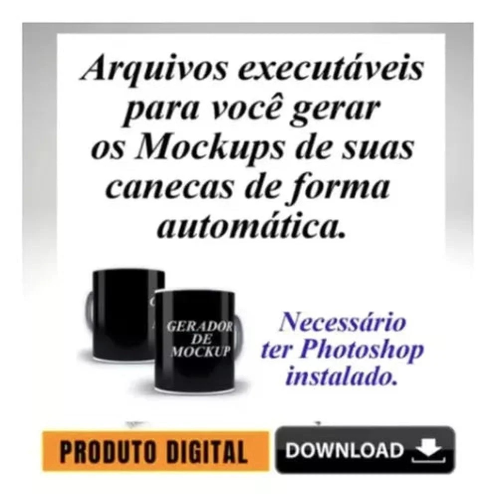 Gerador Automatico De Mockup De Canecas Envio Imediato