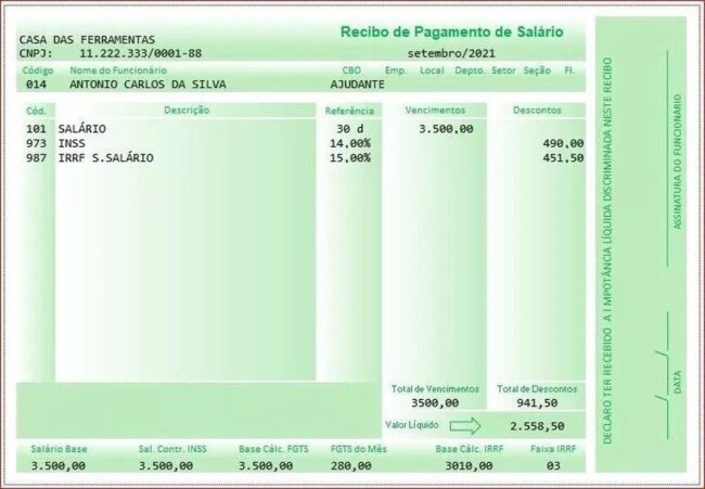 Modelo Holerite Comprovante De Renda Editável