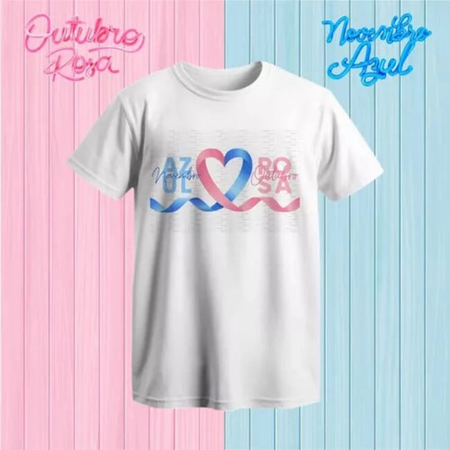 Kit De Artes Editável Outubro Rosa E Novembro Azul Camisetas
