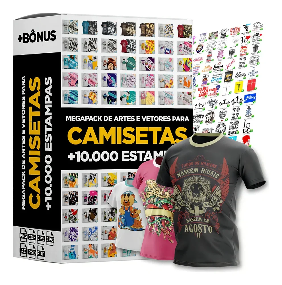 Megapack De Artes E Vetores, Estampas De Camisetas