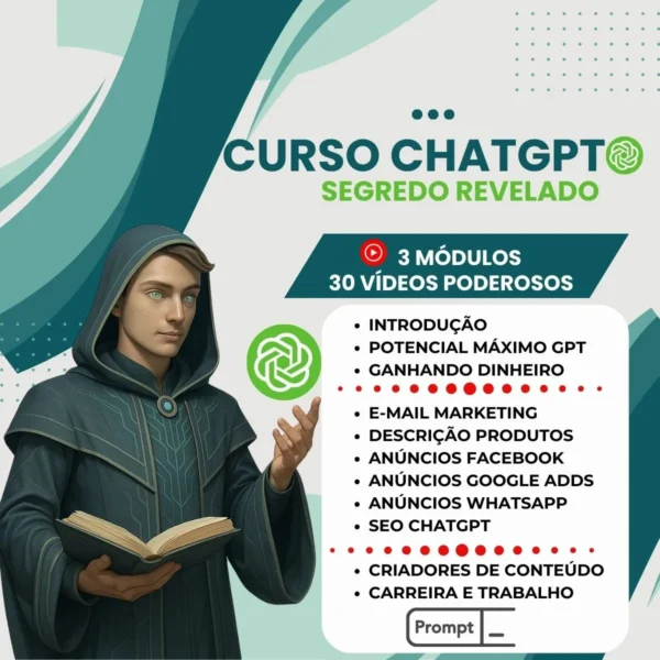 Curso Chatgpt + 2000 Prompts Prontos | Chat Gpt Ia Em Alta