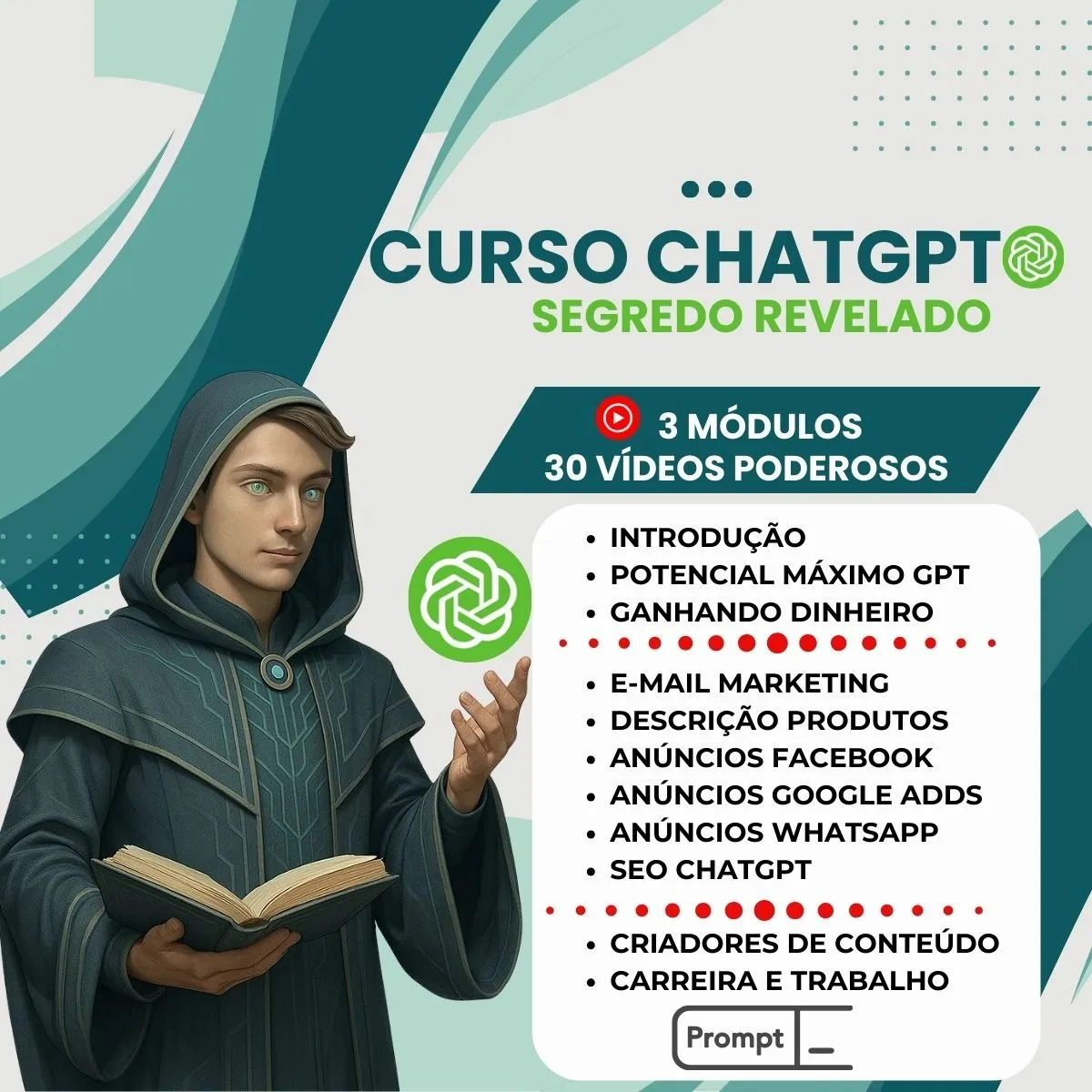 Curso Chatgpt + 2000 Prompts Prontos | Chat Gpt Ia Em Alta