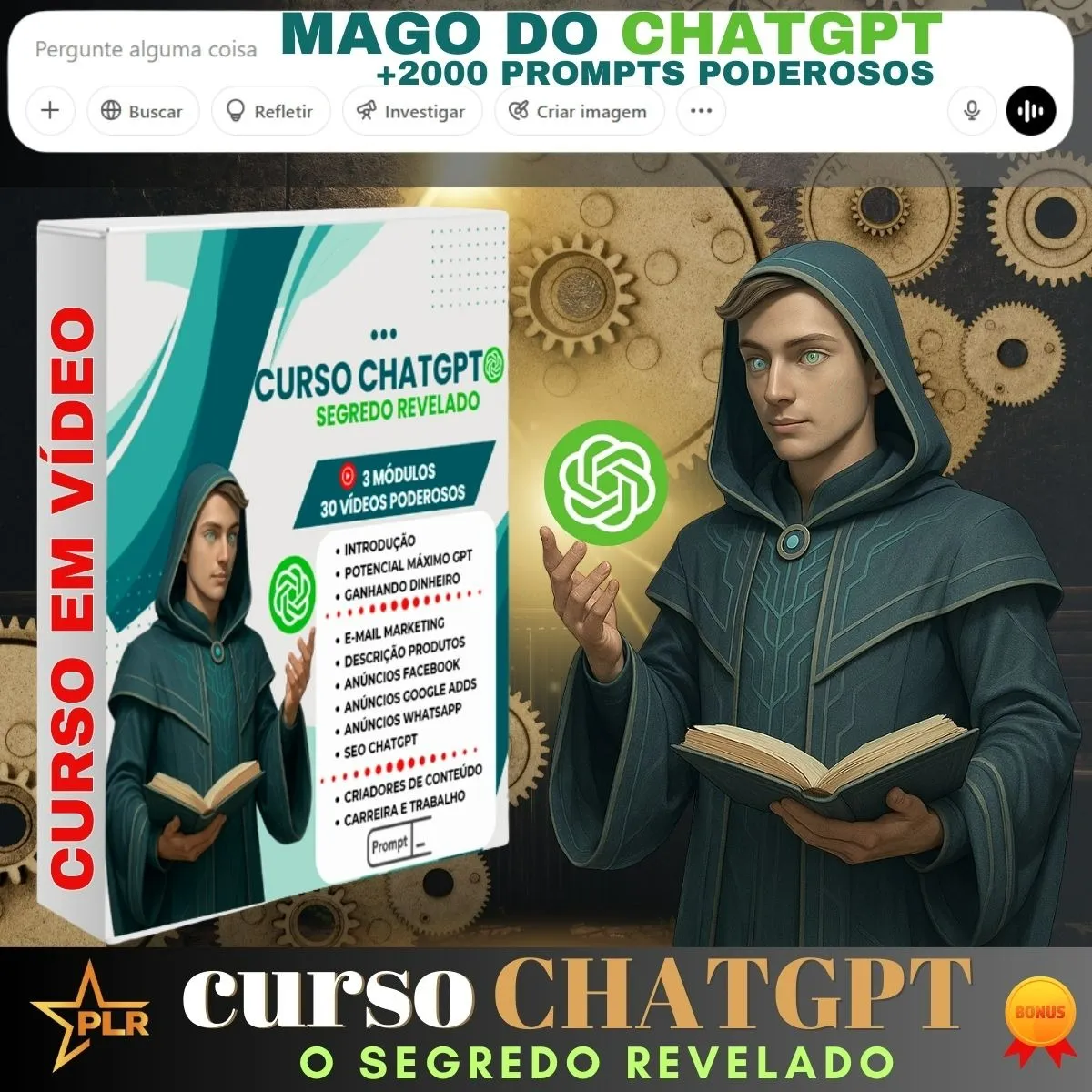 Curso Chatgpt + 2000 Prompts Prontos | Chat Gpt Ia Em Alta (v1)