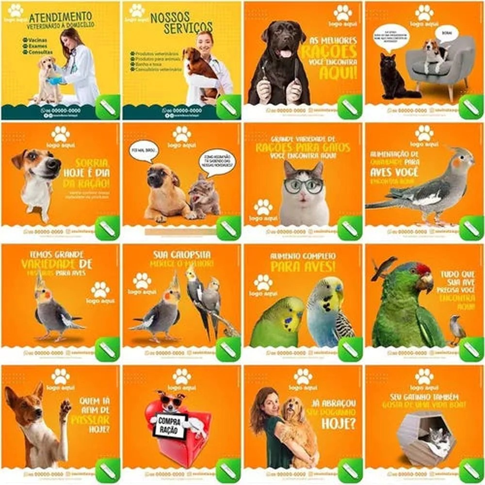 Pack 100 Artes Para Petshop Pet Shop Editáveis Corel Cdr