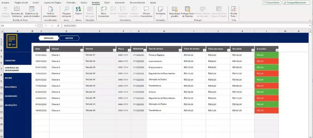 Planilha Para Despachante Em Excel