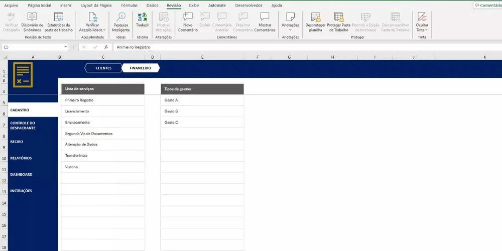 Planilha Para Despachante Em Excel