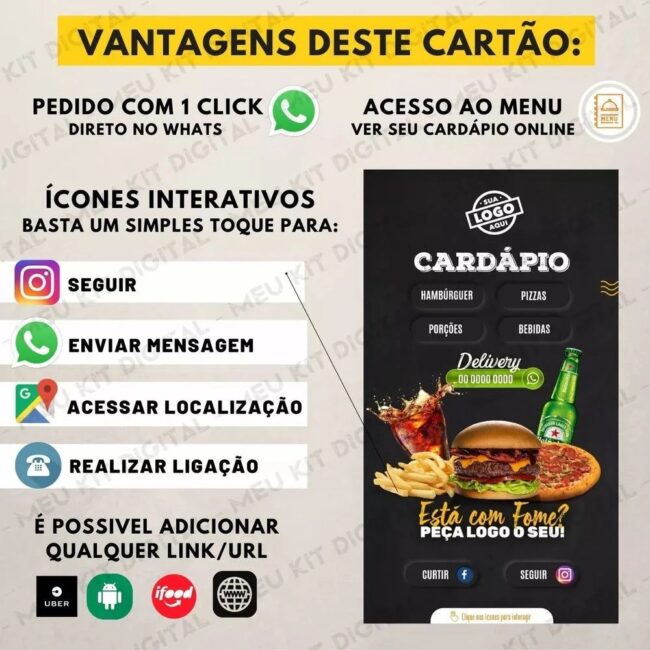 Cardápio Digital Lanchonete/ Pizzaria (Editável No Celular)