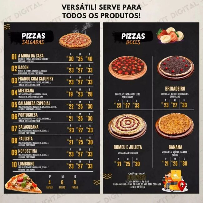 Cardápio Digital Lanchonete/ Pizzaria (Editável No Celular)