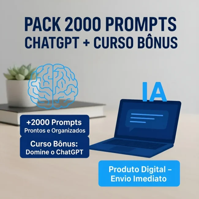 Pack 2000 Prompts Chat Gpt + Curso Bônus Completo Chat Gpt