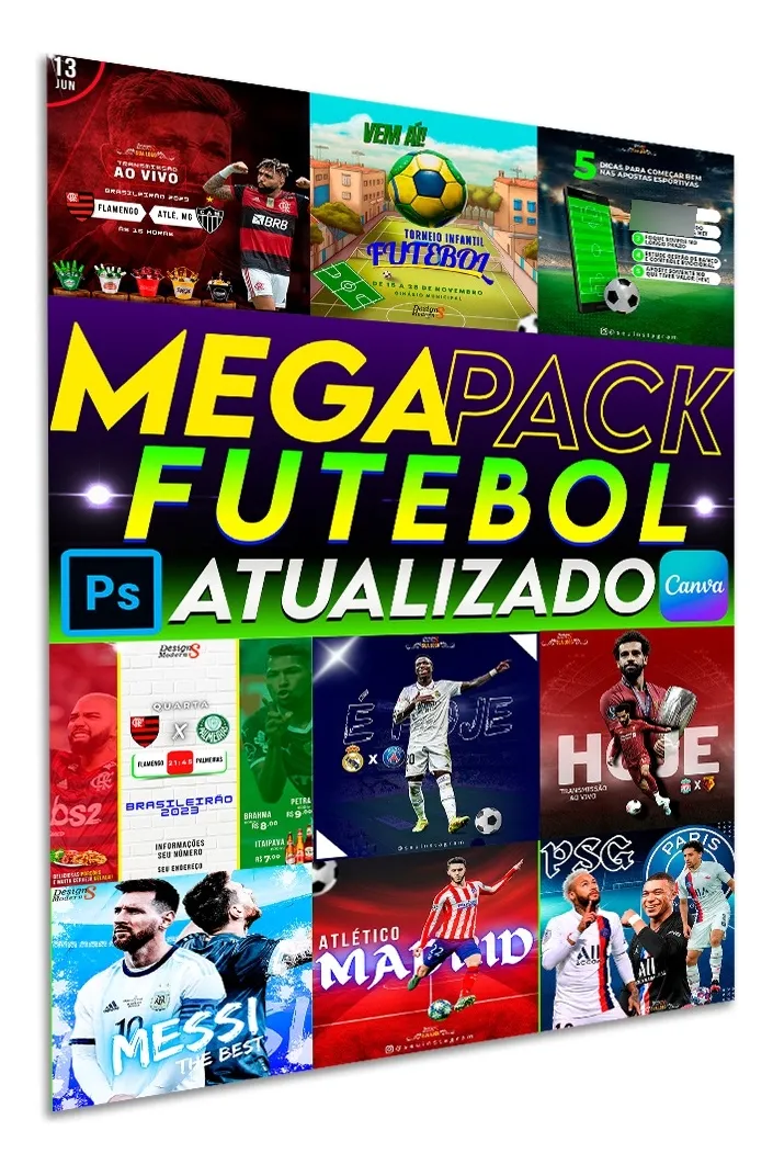 Pack De 200 Artes Editáveis Para Futebol +20 Brindes