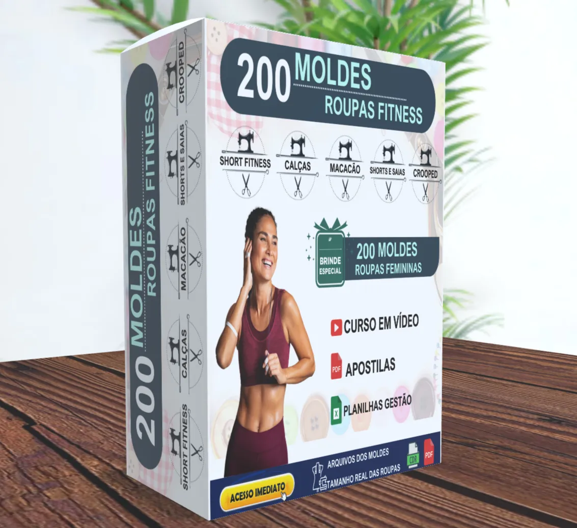 Pacote 200 Moldes Roupas Fitness