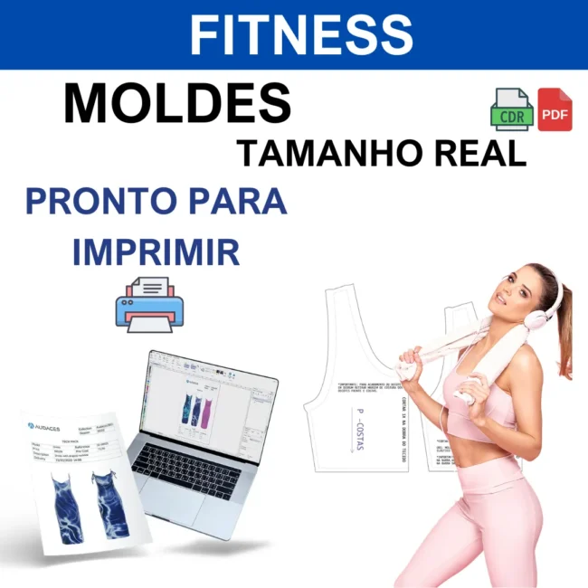 Pacote 200 Moldes Roupas Fitness