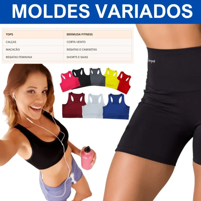 Pacote 200 Moldes Roupas Fitness