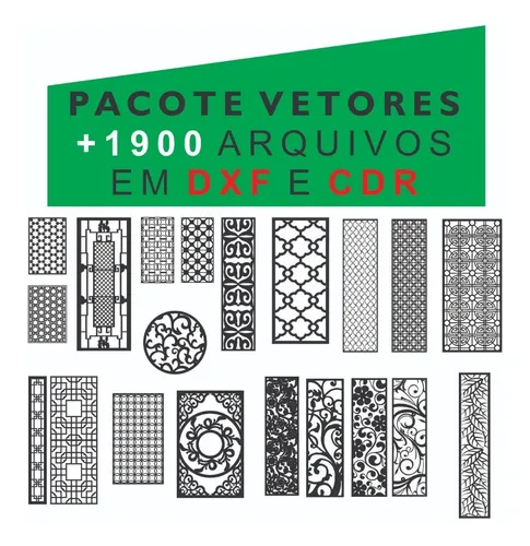 Painéis Decorativos +1900 Arquivos Vetores Dxf Cnc Laser