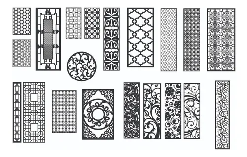 Painéis Decorativos +1900 Arquivos Vetores Dxf Cnc Laser