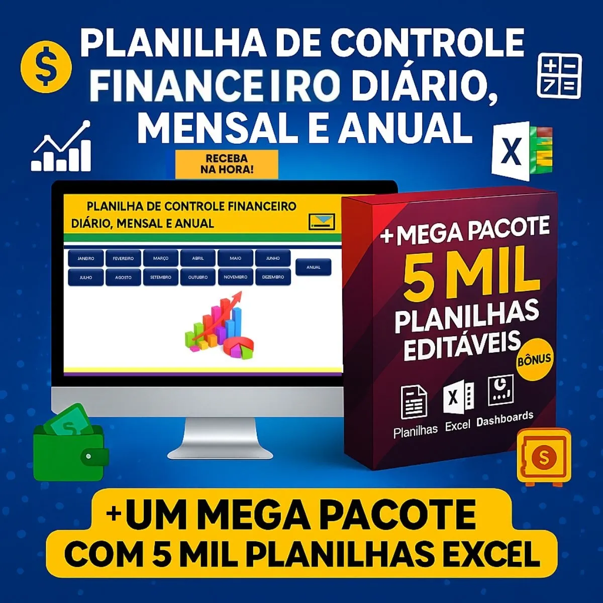 Controle Financeiro Diario Mensal Anual