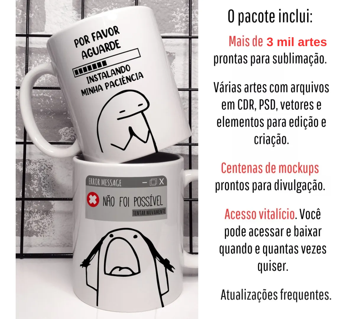 Pack De Artes Flork Bento +3000 Artes Para Canecas