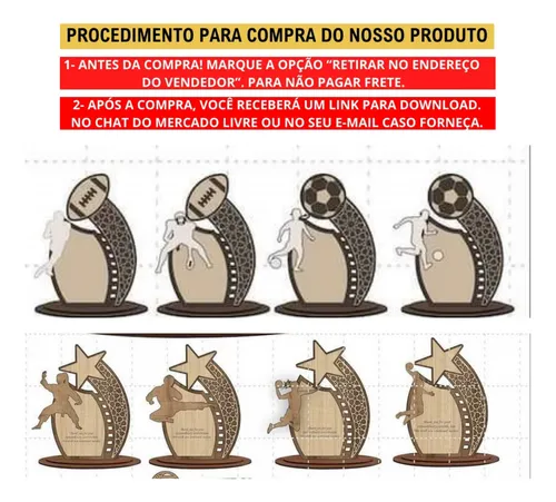Combo Vetores 67 Troféus Corte Laser Dxf Cdr Mdf + Brindes