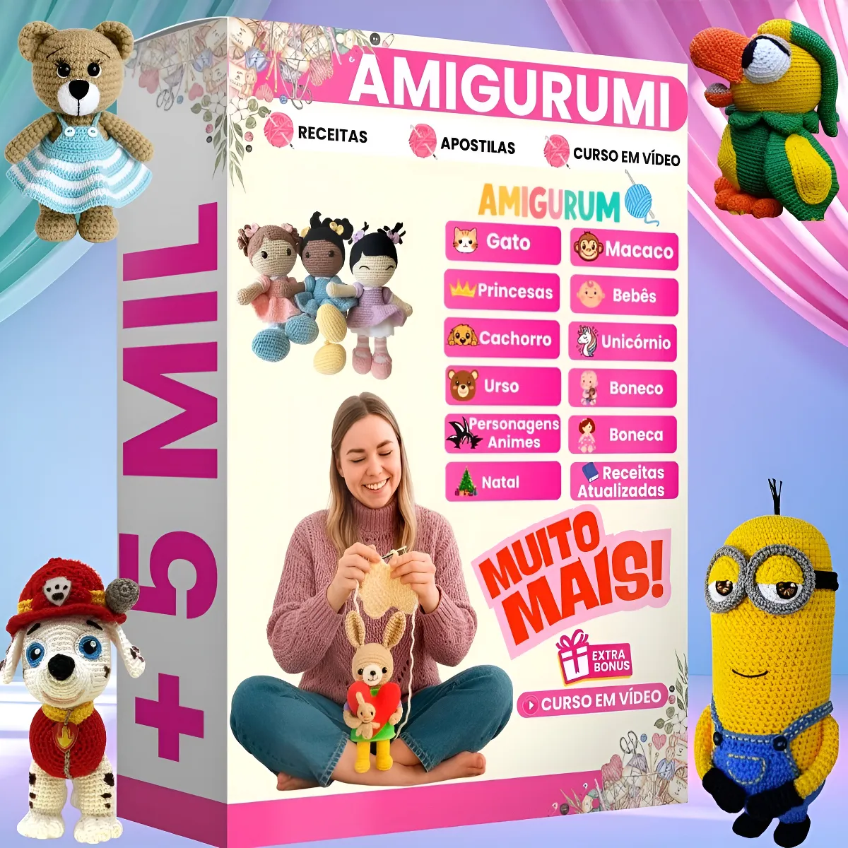 Pack +5000 Receitas Amigurumi Mais Videos E Apostilas