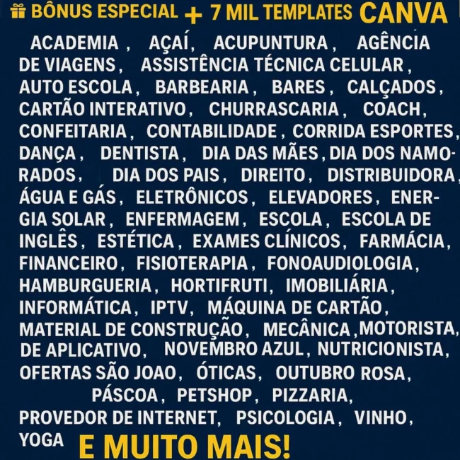 Mega Pack 500 Pizzaria Canva + 7 Mil Arquivos Canva Bônus