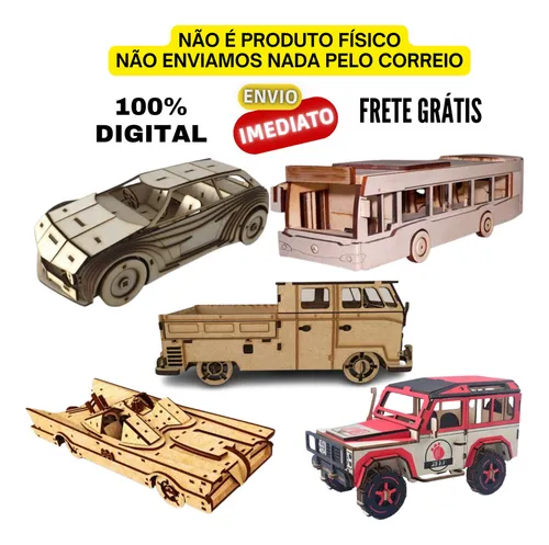 Vetores Carros Corte Laser Arquivos Veículos Mdf + Brindes