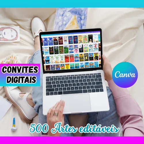 Pack Canva Convites Digitais 500 Artes Editáveis