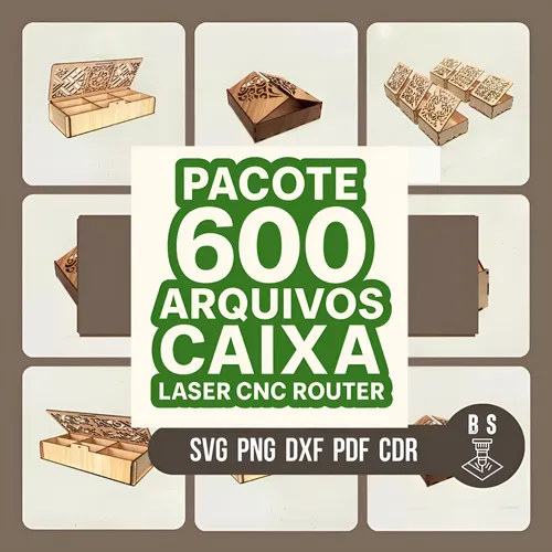 Pacote+600 Caixas Vetores Arquivo Corte Laser Mdf,cnc,router