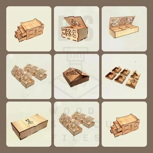 Pacote+600 Caixas Vetores Arquivo Corte Laser Mdf,cnc,router