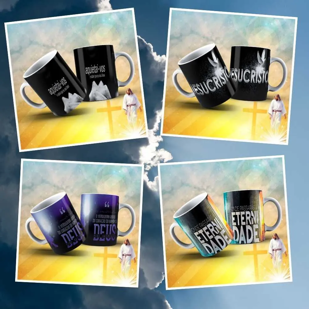 +300 Artes Gospel Para Canecas | Sublimação Cristã