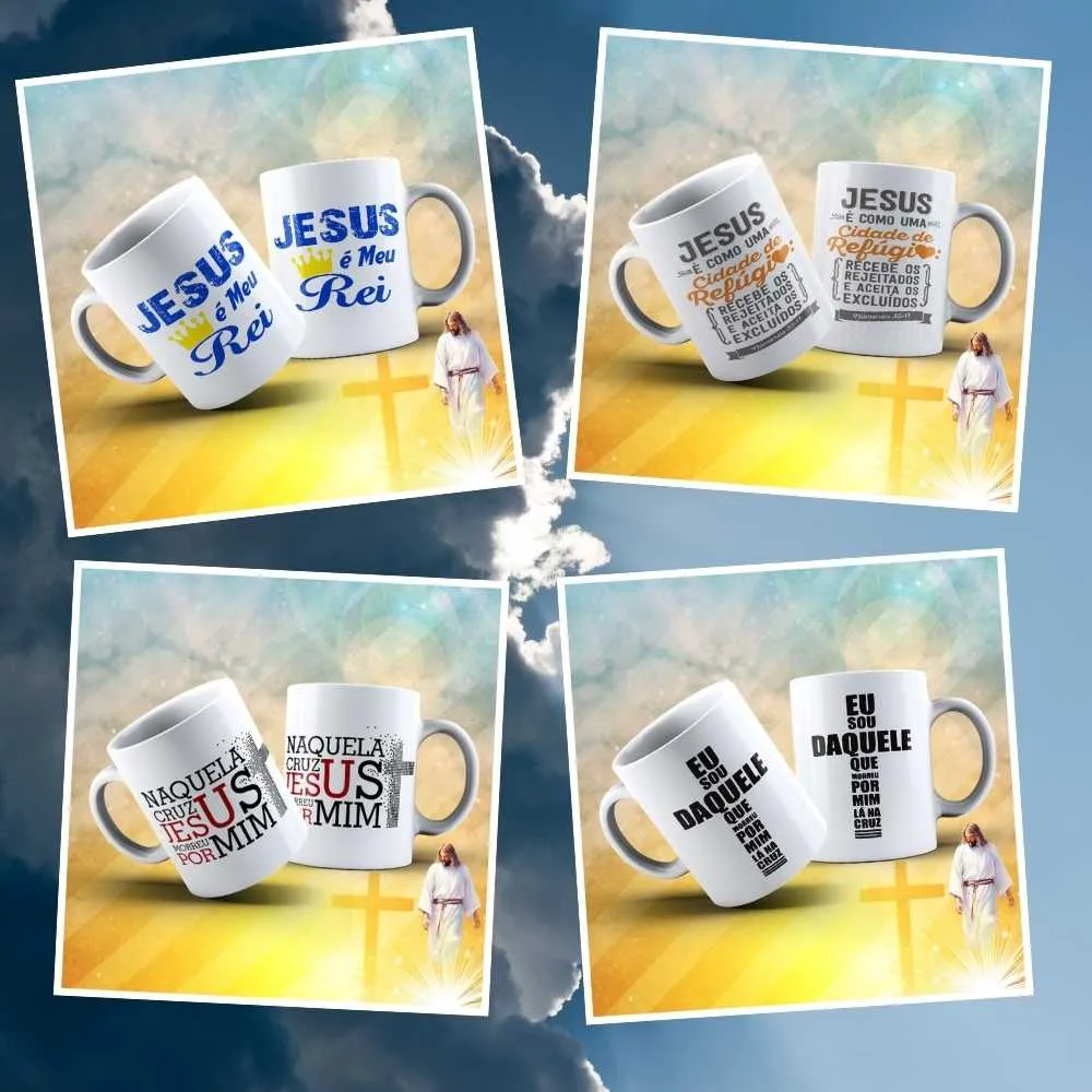 +300 Artes Gospel Para Canecas | Sublimação Cristã