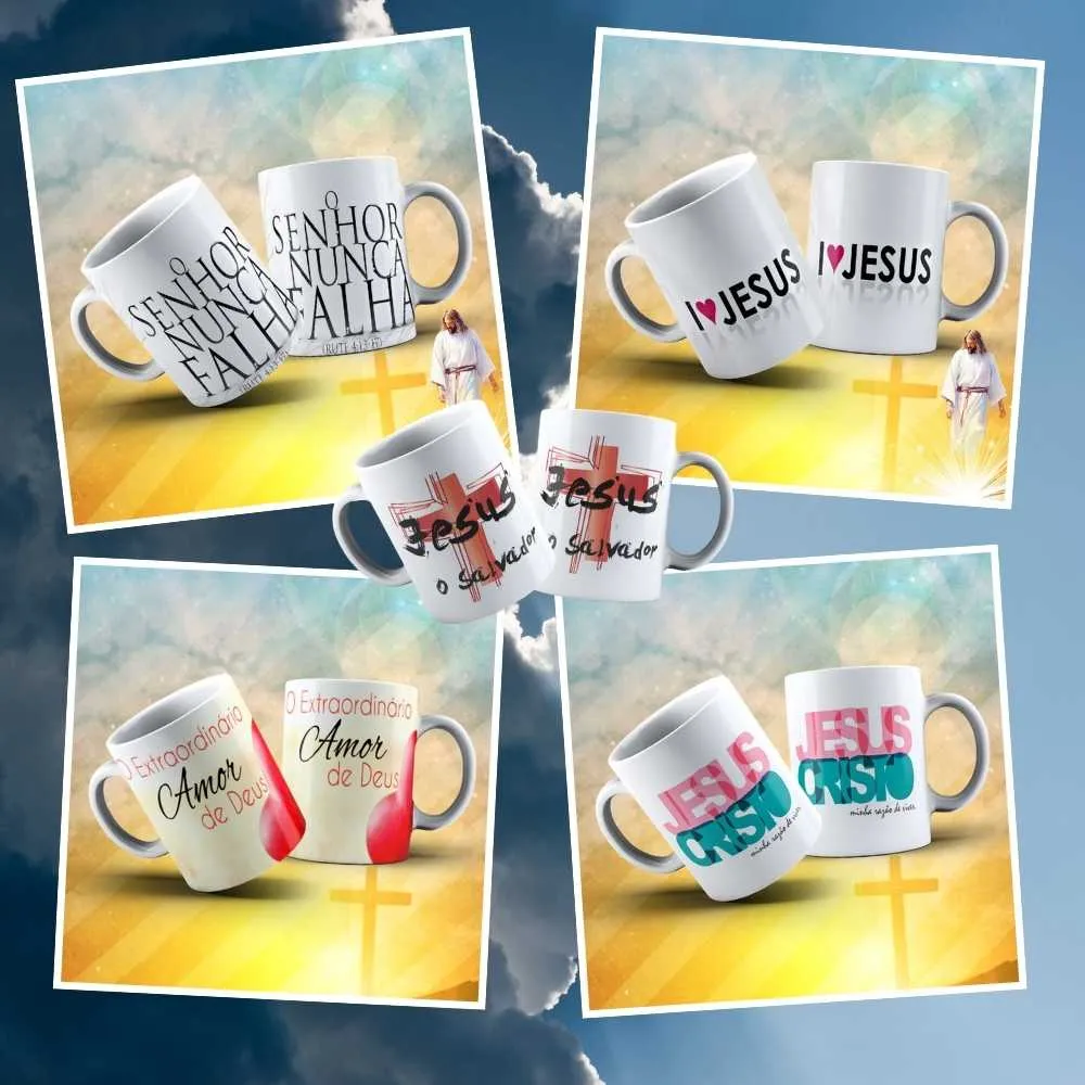 +300 Artes Gospel Para Canecas | Sublimação Cristã