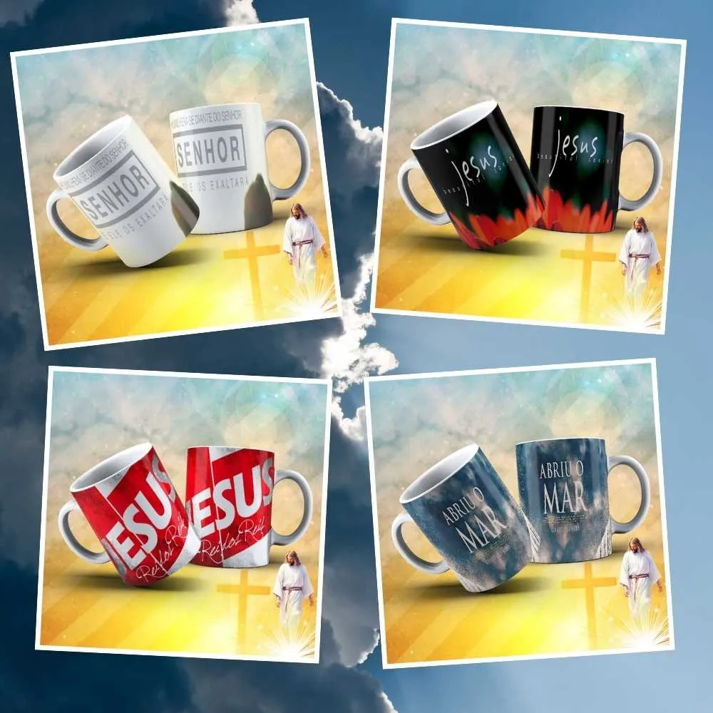 +300 Artes Gospel Para Canecas | Sublimação Cristã