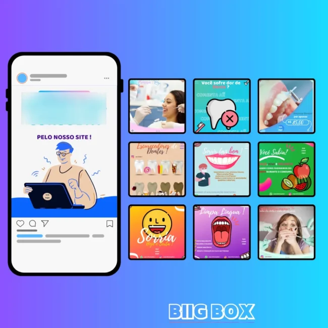 Pack Canva Dentista / Odontologia – 210 Artes + 3 Bônus