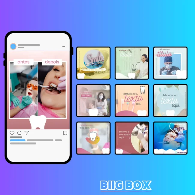 Pack Canva Dentista / Odontologia – 210 Artes + 3 Bônus