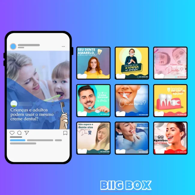 Pack Canva Dentista / Odontologia – 210 Artes + 3 Bônus